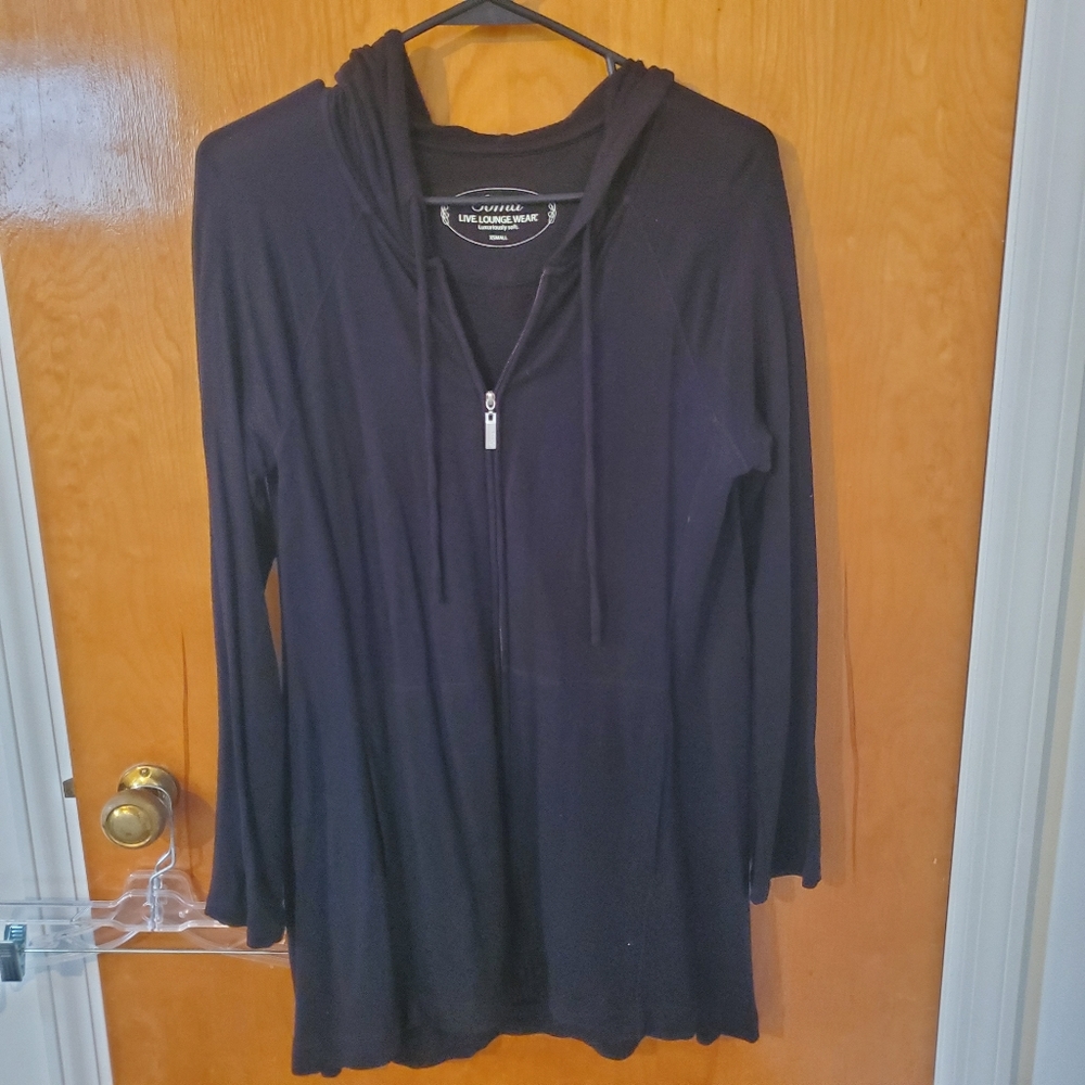 Sz XS Soma Black Zip-Up Tunic Jacket